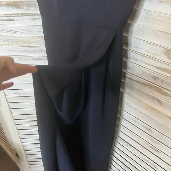 SHONA JOY Women's Size 2 Drape Front Maxi Dress Spaghetti Strap V Neck Charcoal - Picture 6 of 11